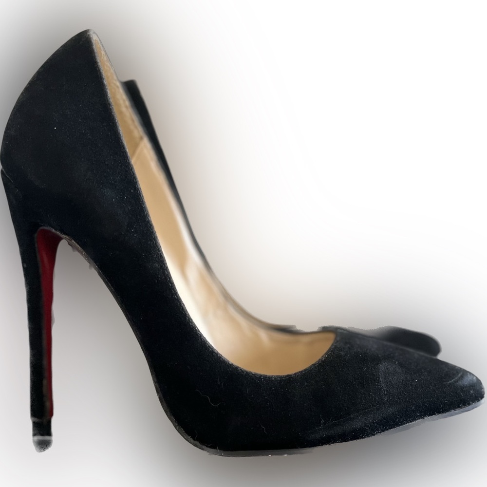 Christian Louboutin black suede red bottoms size 8